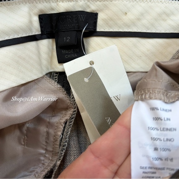 J.Crew Collection NWT palm leaf print cropped linen blend pants *shop@iamwarrior - Picture 9 of 10